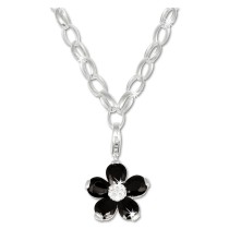 SilberDream Ketten Set Blume 925 Silber Kette + Charm Anhänger FCA304