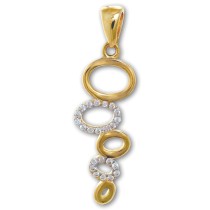 GoldDream Kettenanhänger Ovale Zirkonia weiß 333 Gold Echtschmuck GDH512WY