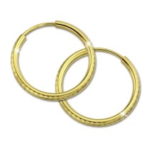 GoldDream Goldcreole Schliff 20mm Ohrring 333 Gelbgold Echtschmuck GDO0042Y