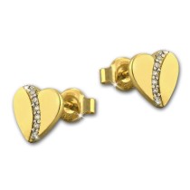 GoldDream Ohrstecker Herz Zirkonia Ohrring 333 Gelbgold Echtschmuck GDO5198Y