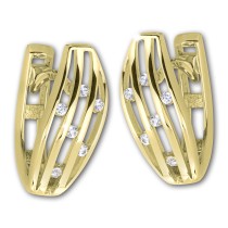 GoldDream Creole Stripes oval Zirkonia Ohrring 333 Gold Echtschmuck GDO5625Y