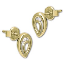 GoldDream Ohrstecker Oval Zirkonia weiß Ohrring 333 Gold Echtschmuck GDO5637Y