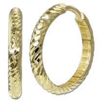 GoldDream Creole Cut 21mm Ohrring 333er Gelbgold Echtschmuck GDO5702Y