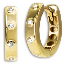 GoldDream Creole Dots Zirkonia 12mm Ohrring 333er Gelbgold Echtschmuck GDO5719Y