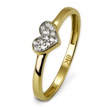 GoldDream Gold Ring Herz Zirkonia weiß Gr.58 333er Gelbgold GDR503Y58