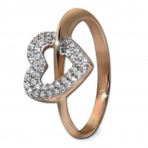 GoldDream Gold Ring Gr.54 Herz Zirkonia 333er Rosegold GDR521E54