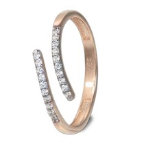 GoldDream Gold Ring Gr.60 Line Zirkonia weiß 333er Roségold GDR524E60