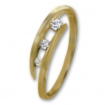 GoldDream Gold Ring Gr.56 3er Zirkonia weiß 333er Gelbgold GDR529Y56