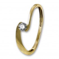 GoldDream Gold Ring Welle Zirkonia Gr.56 333er Gelbgold GDR530Y56