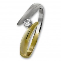 GoldDream Gold Ring Bicolor Zirkonia weiß Gr.54 333er Gelbgold GDR533T54