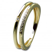 GoldDream Gold Ring Double Gr.54 Zirkonia weiß 333er Gelbgold GDR537Y54