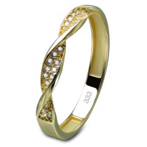 GoldDream Gold Ring Twisted Gr.54 Zirkonia weiß 333er Gelbgold GDR540Y54