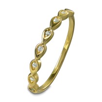 GoldDream zarter Gold Ring Drops Gr.54 333er Zirkonia Gelbgold Damen GDR564Y54