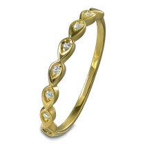 GoldDream zarter Gold Ring Drops Gr.58 333er Zirkonia Gelbgold Damen GDR564Y58