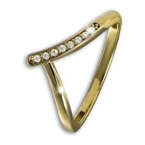 GoldDream Gold V Ring Gr.54 333er Zirkonia Gelbgold Damen GDR565Y54