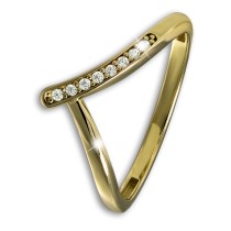 GoldDream Gold V Ring Gr.56 333er Zirkonia Gelbgold Damen GDR565Y56