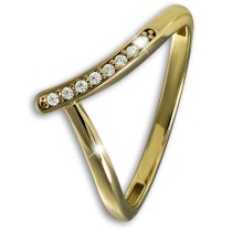 GoldDream Gold V Ring Gr.62 333er Zirkonia Gelbgold Damen GDR565Y62