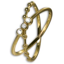 GoldDream Gold Ring Crossed Gr.58 333er Zirkonia Gelbgold Damen GDR566Y58