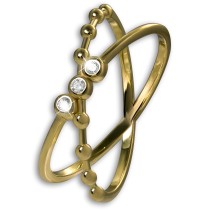 GoldDream Gold Ring Crossed Gr.60 333er Zirkonia Gelbgold Damen GDR566Y60