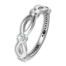 GoldDream Gold Ring Zirkonia Ranke Gr.54 333er Weißgold GDR572J54
