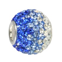 SilberDream Glitzer Bead Zirkonias blau ICE Silber GSB002