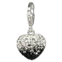 SilberDream Glitzer Charm Herz Zirkonias schwarz ICE GSC006