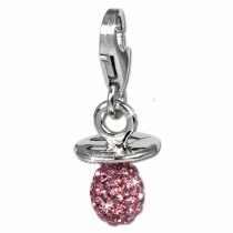 SilberDream Glitzer Charm Nuckel rosa Zirkonia Kristalle GSC502A