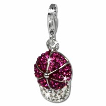 SilberDream Glitzer Charm Basecap fuchsia Zirkonia Kristalle GSC528V