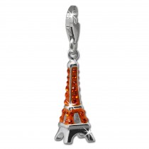 SilberDream Glitzer Charm Eiffelturm orange Zirkonia Kristalle GSC562O