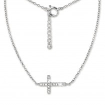 SilberDream Kette Kreuz Zirkonia weiß 925er Silber 43-46cm Halskette GSK402W