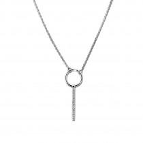 SilberDream Kette Zirkonia-Stab weiß 925 Silber 42-45cm Halskette GSK405W