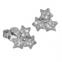 SilberDream Ohrring Sterne weiß 925er Silber Ohrstecker GSO2900J