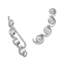 SilberDream Ear Cuff Welle Zirkonia Ohrringe Ohrklemme 925 Silber GSO417W