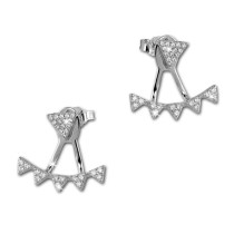 SilberDream Ohrstecker Dangle Ear Cuff Dreiecke weiß 925 Silber Ohrringe GSO446W