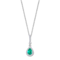 LOTUS Silver Halskette Zirkoniastein Silber grün Pure Essential JLP1592-1-5