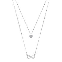LOTUS Silver - Damen Halskette Unendlich Herz weiß aus 925 Silber JLP1680-1-3