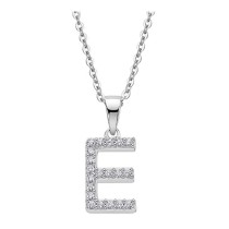 LOTUS Silver Halskette Buchstabe E 925 Silber LP1958-1/E Zirkonia JLP1958-1-E