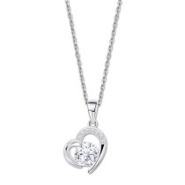 LOTUS Silver Halskette Herz 925 Silber Zirkonia Pure Essential JLP3106-1-1