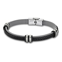 LOTUS Style Armband Damen Herren LS1829-2/4 Leder grau schwarz JLS1829-2-4