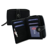 DrachenLeder Leder schwarz Portemonaie Brieftasche RFID Schutz OPD210S