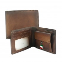 Florence Vintage Portemonnaie echtes Leder Geldbörse braun Brieftasche OPF100N