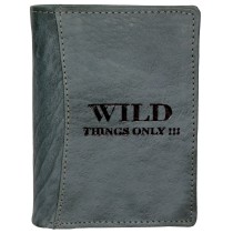 Wild Things Only blau-grau Portemonnaie echtes Leder Herren OPJ100B