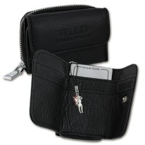 Wild Things Only echtes Leder schwarz Portemonnaie Minibörse OPJ120S