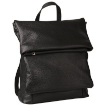 Toscanto Damen Cityrucksack Leder Rucksack schwarz ORT102RS1