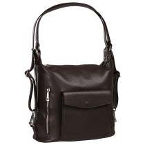 Toscanto Damen Schultertasche Cityrucksack Leder Tasche dunkelbraun ORT103RN6