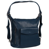 Toscanto Damen Schultertasche Cityrucksack Leder Tasche petrolblau ORT103RT6