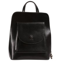 Toscanto Damen Cityrucksack Leder Rucksack schwarz ORT105RS1
