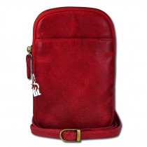 Drachenleder Handytasche Mini-Handtasche Leder rot Schultertasche OTD310R