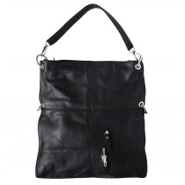 Florence Hobo Bag Umhängetasche schwarz Echtleder Damen Schultertasche OTF102S