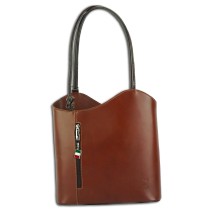 Florence 2in1 , Rucksack Echt- Rindsleder wandelbar braun OTF106N